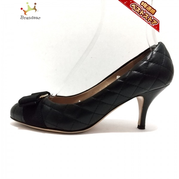  サルバトーレフェラガモ SalvatoreFerragamo パンプス 4 1/2D - レザー 黒 レディース ヴァラ/キルティング 靴(5以下)｜売買されたオークション情報、yahooの商品情報をアーカイブ公開 - オークファン 靴