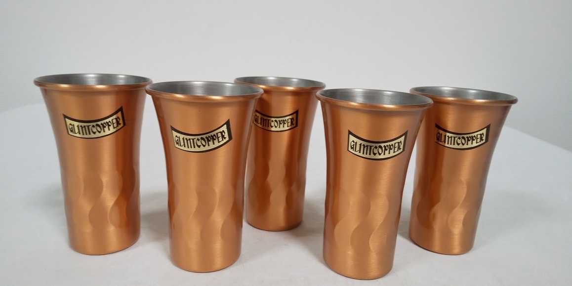 H□未使用 純銅 タンブラー 5客 セット SPECIAL COPPER WARE 銅製 