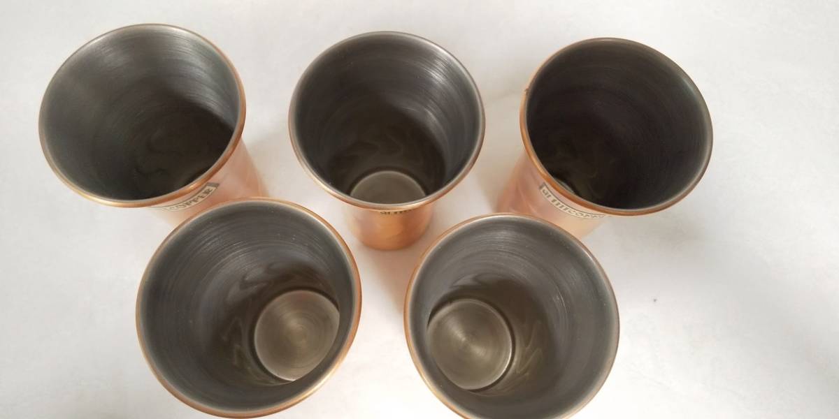 H□未使用 純銅 タンブラー 5客 セット SPECIAL COPPER WARE 銅製 