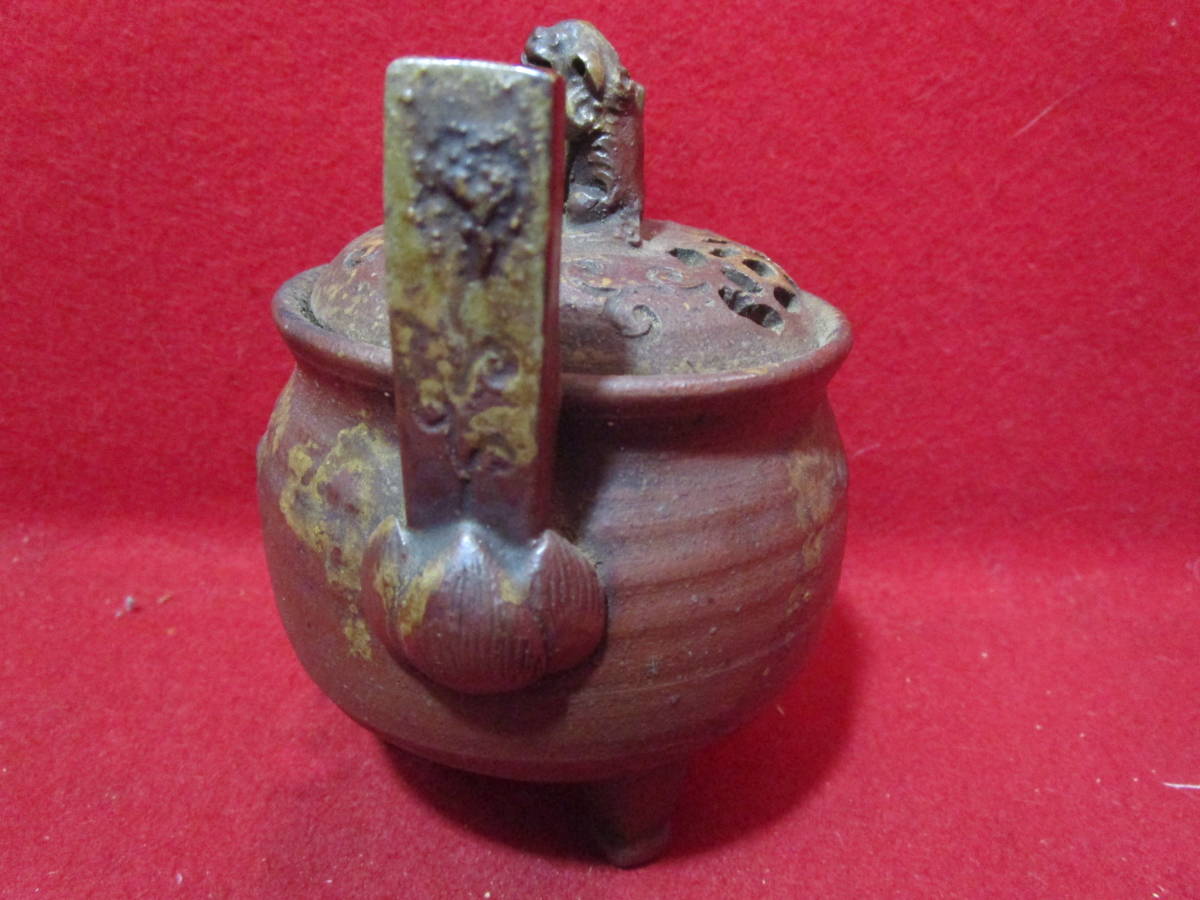 香炉 在銘 獅子 | 古い備前焼 白備前 備前焼 獅子香炉 備前焼『獅子