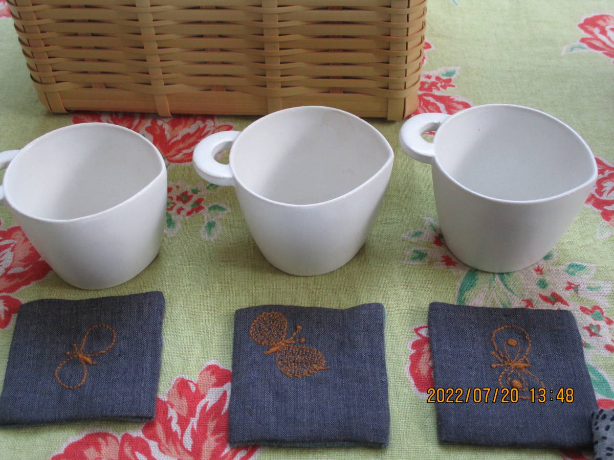 定番人気，新作 【珈琲点前　安藤雅信　珈琲茶箱　】ミナペルホネンの布　百草　コラボ