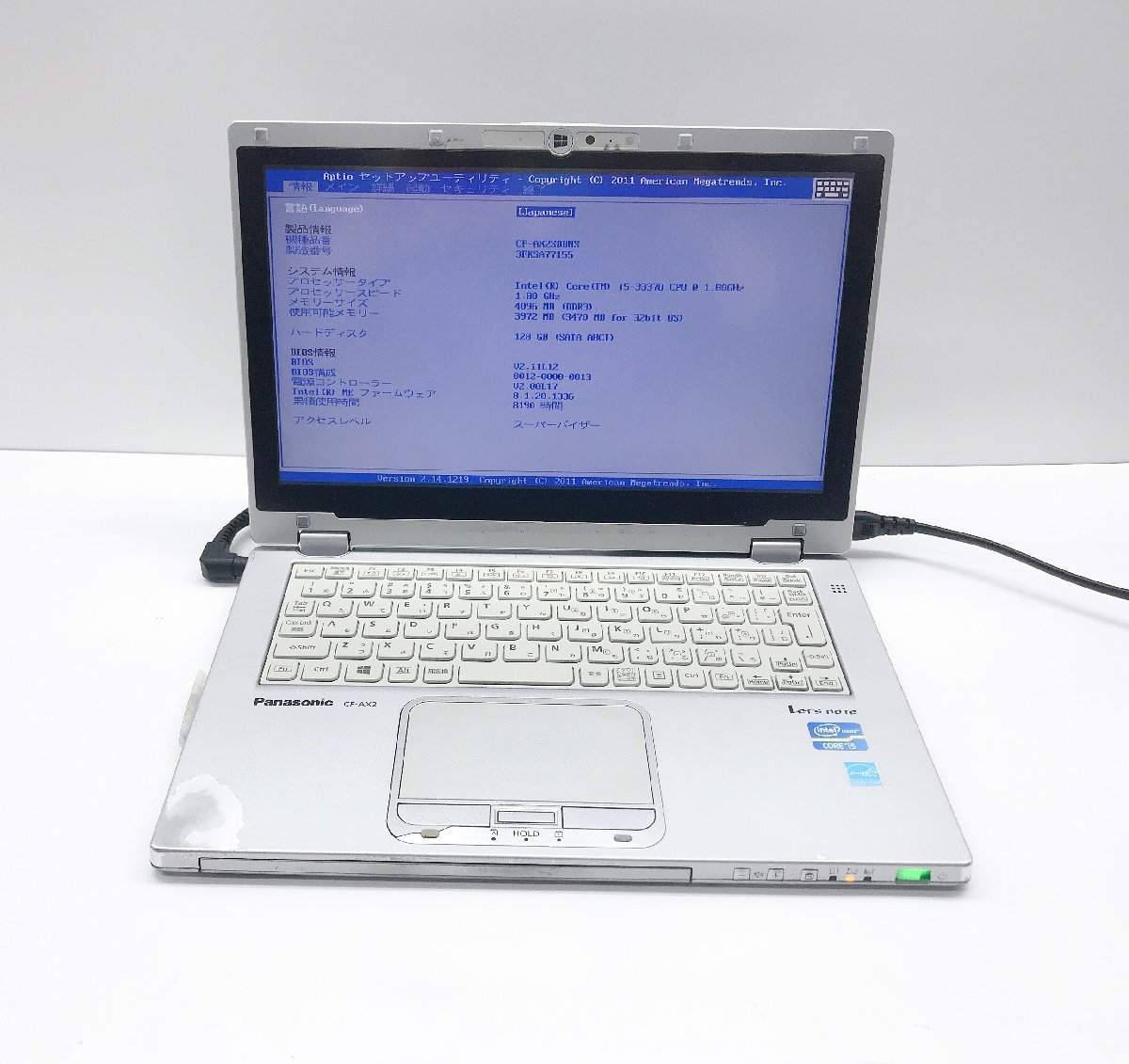 NT: Panasonic CF-AX2 Corei5-3337U 1.80GHz/4GB/SSD:128GB/ 無線ノート & タッチパネル