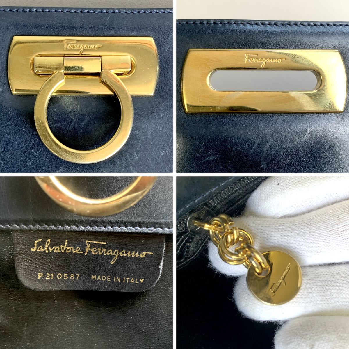 1円~ Salvatore Ferragamo フェラガモ P21 0587 ガンチーニ 1円~ Salvatore Ferragamo フェラガモ P21 0587 ガンチーニ