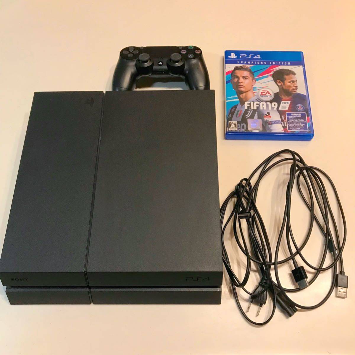 1円 PS4 本体 PlayStation 4 ジェット ブラック 1TB CUH-2000BB01 初期