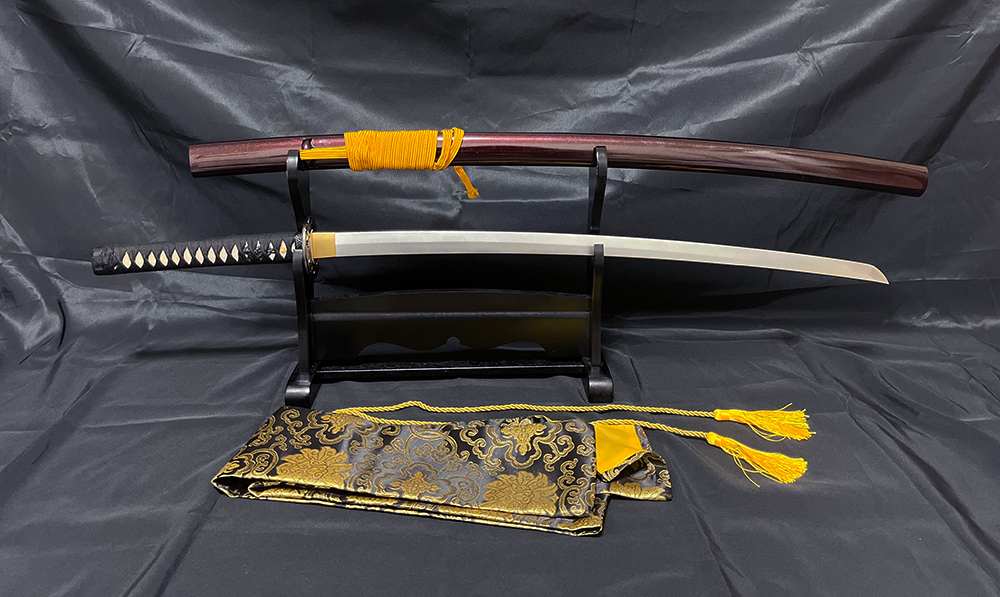 竹光・時代劇小道具◇竹光模造刀-黒石目 大刀（105cm/73cm刃長/約610g