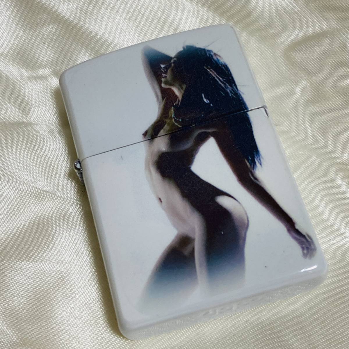 SK ZIPPO ジッポ　オイルライター　喫煙具　2006年　セクシー　女性　ホワイト　白　黒髪