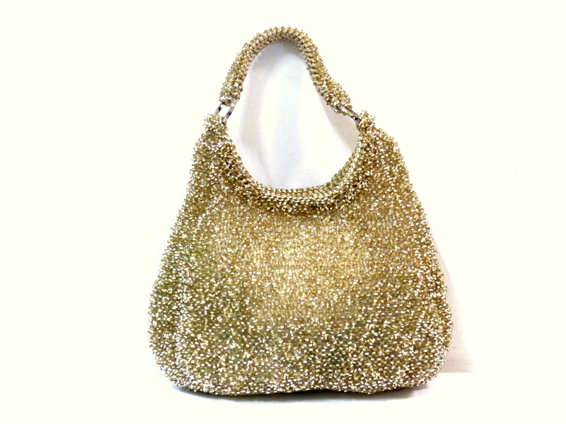 美品 ANTEPRIMAアンテプリマ ハンドバッグ スパンコール ゴールド 金 