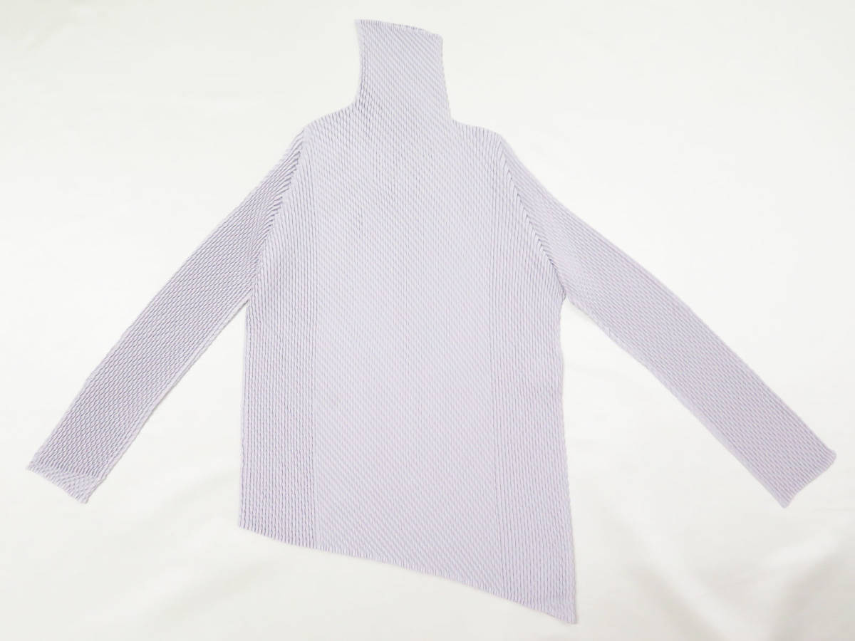 2020 ISSEY MIYAKE ASYMMETRIC HIGH NECK MISTY PLEATED TOP イッセイ 