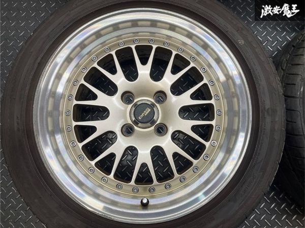 ○BMS X1043 15インチ 8J +20 PCD 100 4H ゴールド メッシュ ホイール 