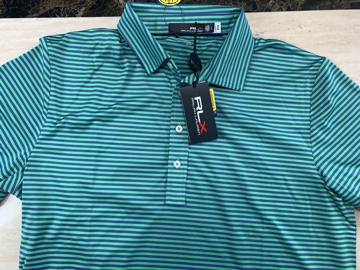 新品 未使用 タグ付き RLX GOLF 半袖 グリーン ポロシャツ サイズ LL
