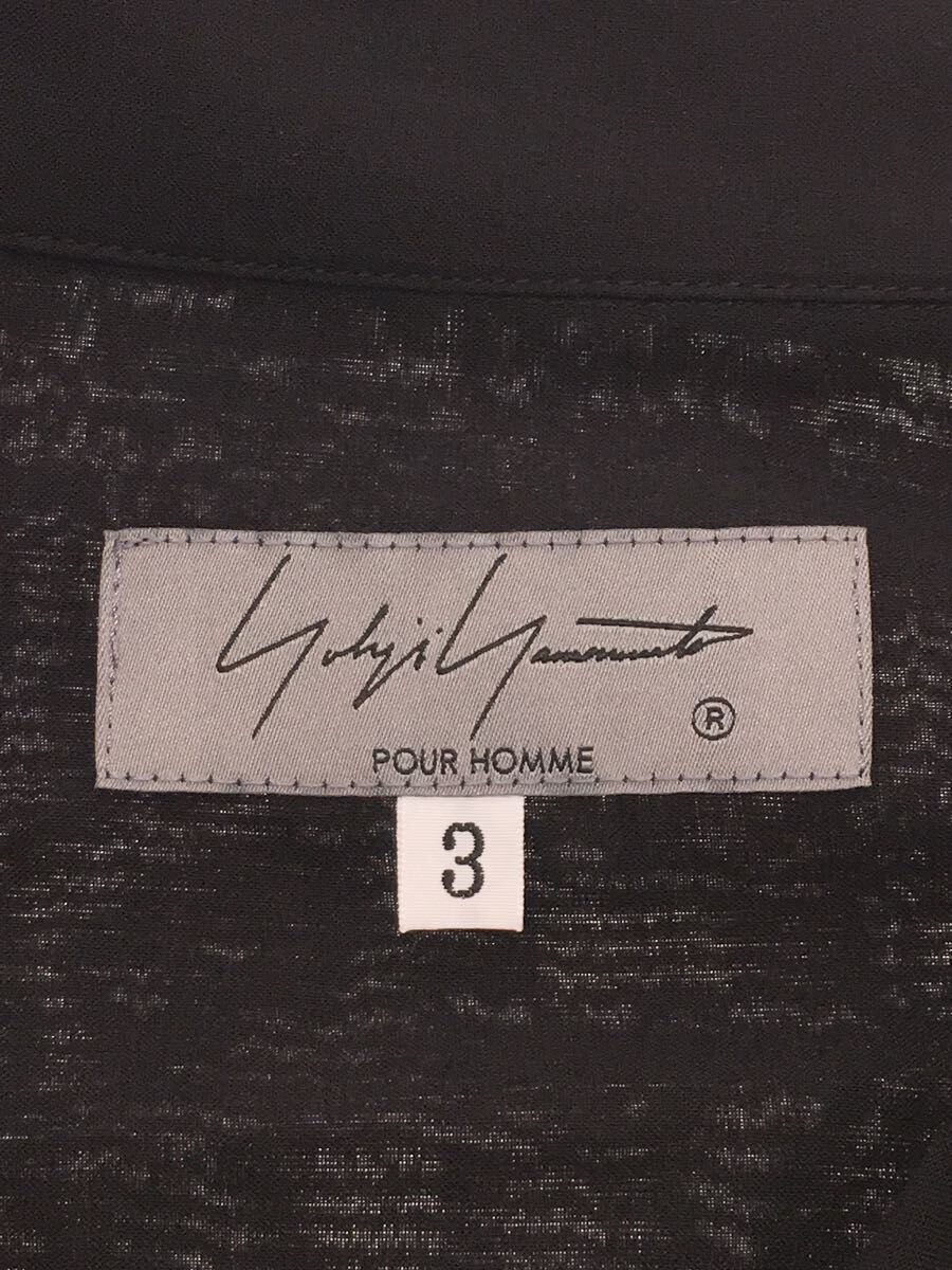 yohji yamamoto POUR HOMME◆21AW/オープンカラー テンセル ショートスリーブブラウス/3/-/ブラック Yohji Yamamoto | 半袖 0 COLLECTION