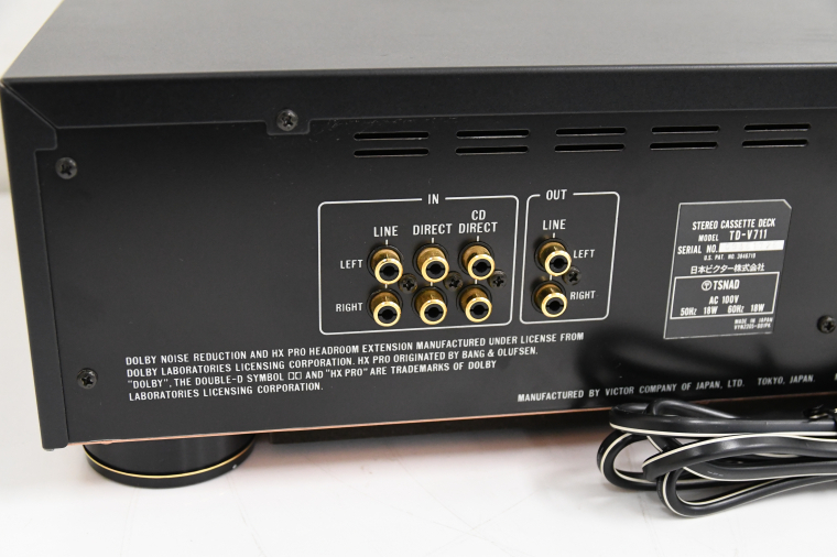 ビクター　ステレオカセットデッキ　TD-V711 3ヘッド　リモコン付属は貴重 美品】VICTOR ビクター TD-V711 3ヘッドカセットデッキ リモコン 動作
