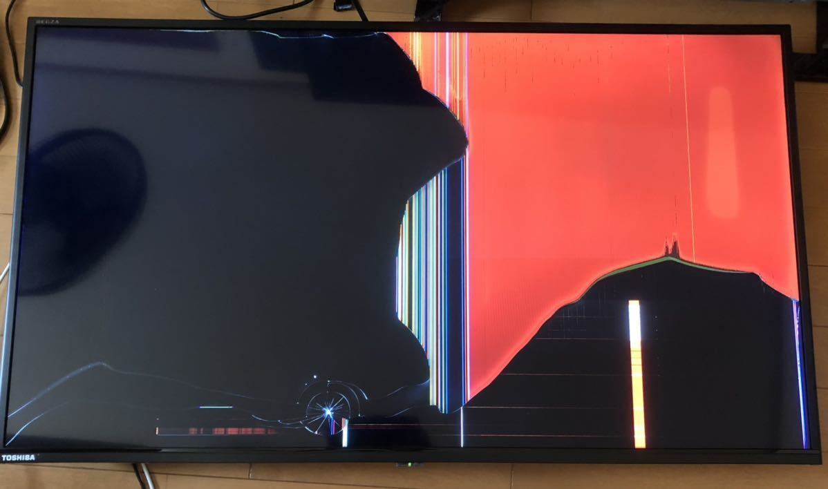 液晶テレビ TOSHIBA 東芝 40V34 40型 液晶割れ 2021年 部品取り