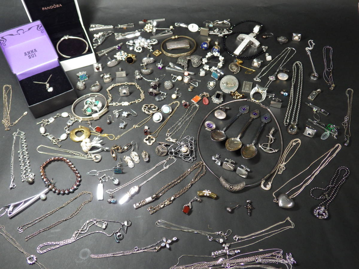 得価，定番 B2 全て Silver Sterling 純銀 950 925 800 ホールマーク 刻印 超大量 888g シルバー スターリング アクセサリー ネックレス ペンダント(シルバー)｜売買されたオークション情報、yahooの商品情報をアー シルバー