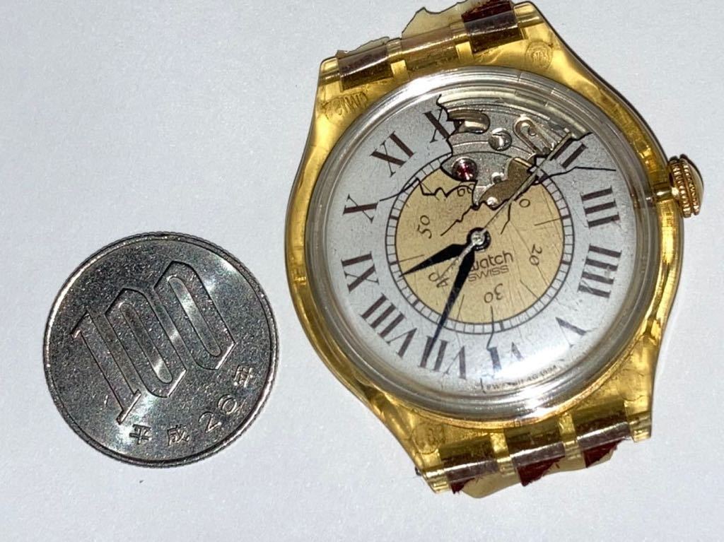 □SWATCH スウォッチ 自動巻き 腕時計 メンズ アンティーク調 ダメージ 