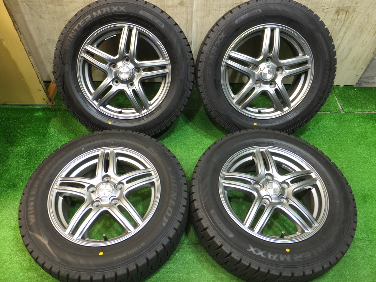 バリ溝！20年！キレイ！ほぼ10分★スタッドレス 195/65R15 ダンロップ ウインターマックス WM02 WAREN ヴァーレン 15インチ PCD114.3/5H★