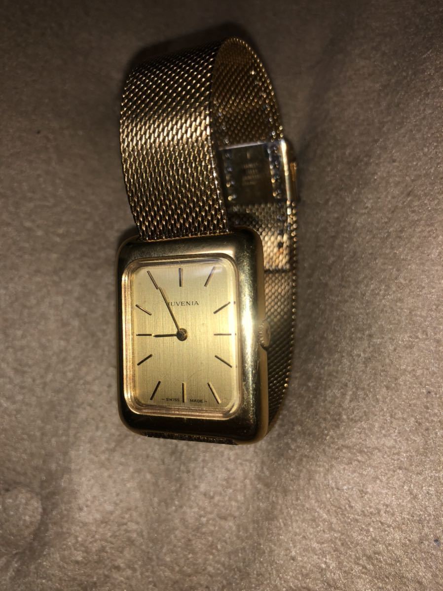swiss made 稼動品 美品 ジュベニア JUVENIA メンズ 手巻 ゴールド
