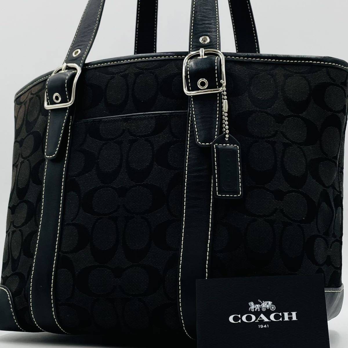 1円〜【S級美品】定価9万円 コーチ COACH メンズ ビジネスバッグ 