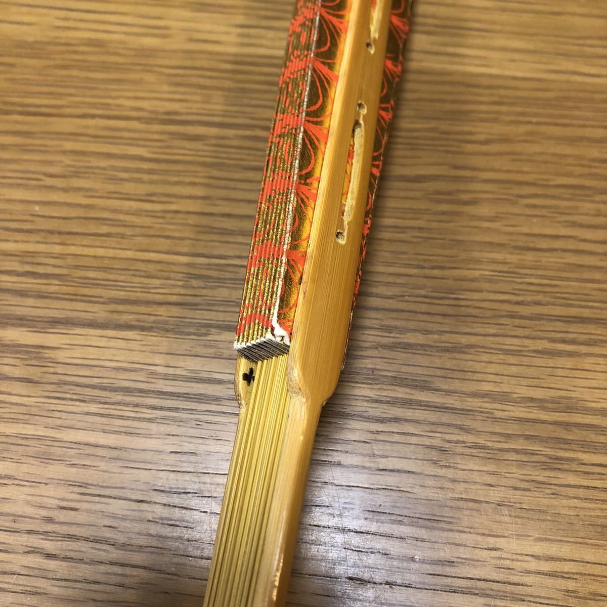 十松屋福井 尺一扇 能 観世流 水巻 箱付き 舞扇 仕舞扇 金地朱総水巻