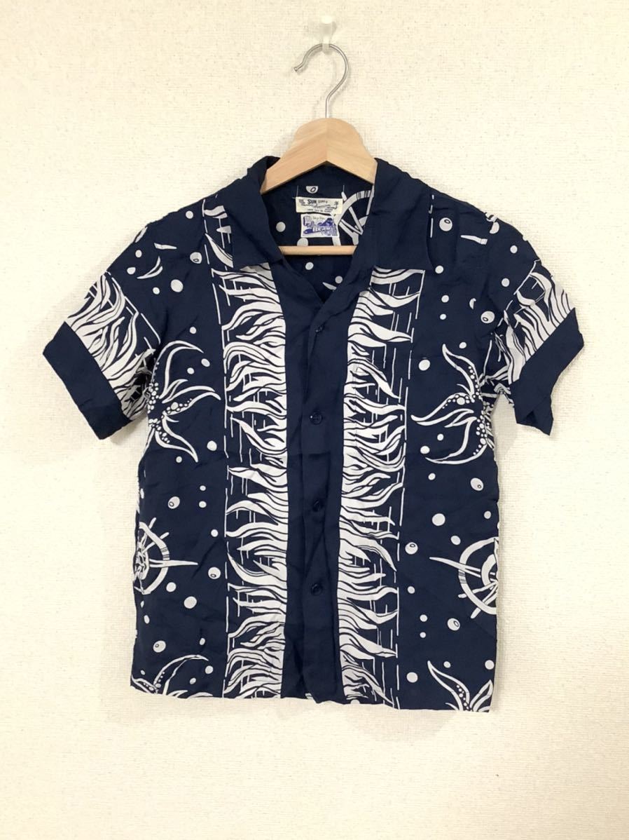【品質保証，大人気】 SUNSURF サンサーフ BEAMS BOY ビームスボーイ 別注レーヨンアロハシャツ ネイビー ハワイアンシャツ(Sサイズ)｜売買されたオークション情報、yahooの商品情報をアーカイブ公開 - オークファン アロハシャツ