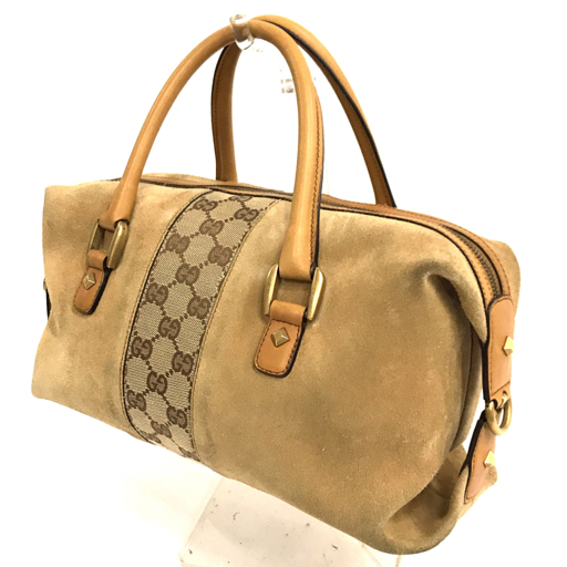 美品 正規品 GUCCI グッチ GG柄 ミニボストンバッグ スエード 保存袋