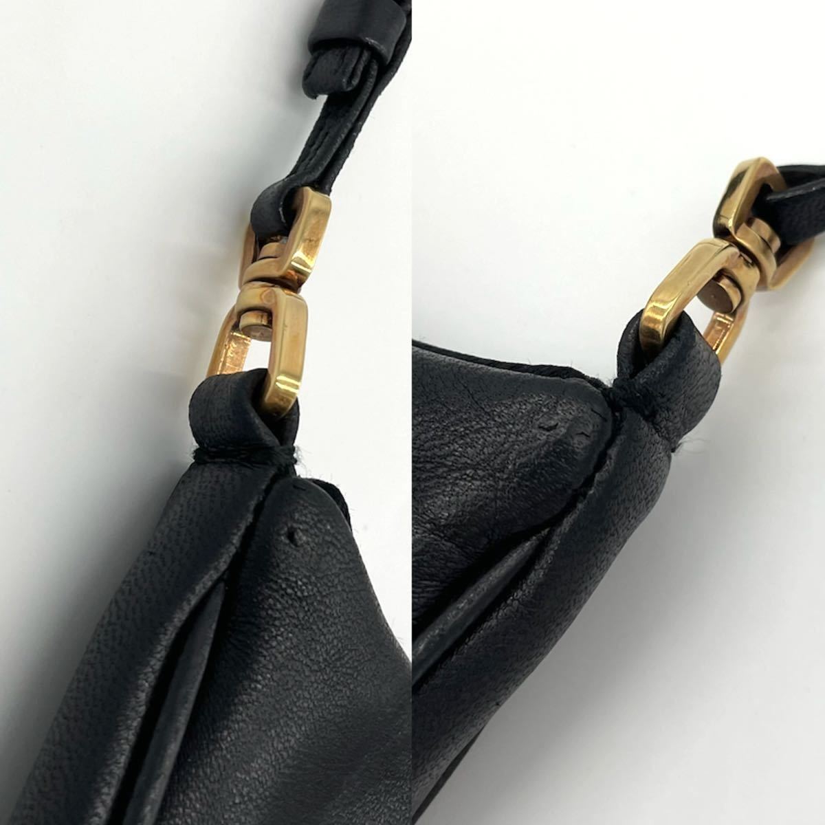 極美品/希少○プラダ PRADA アクセサリーポーチ カーフレザー羊革 