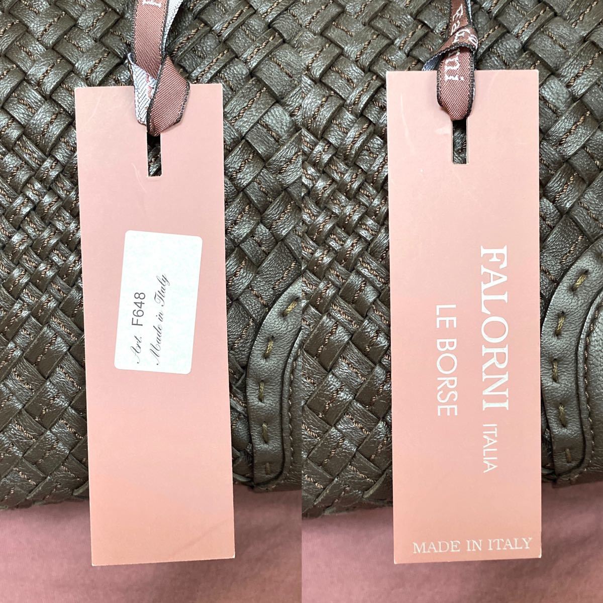美品 定価148，500円 FALORNI ファロルニ イントレチャート レザー 