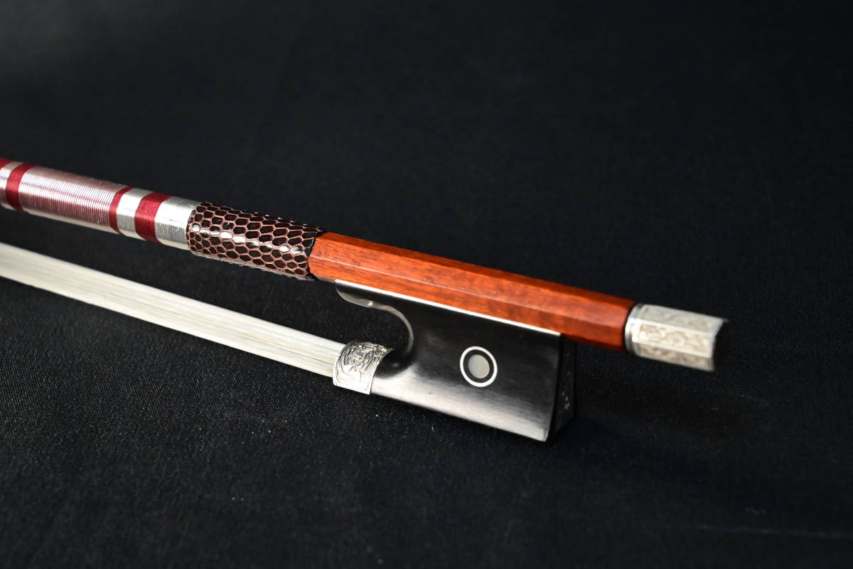 上級分数弓3/4】 サルトリーモデル バイオリン弓 フェルナンブコ・銀黒檀
