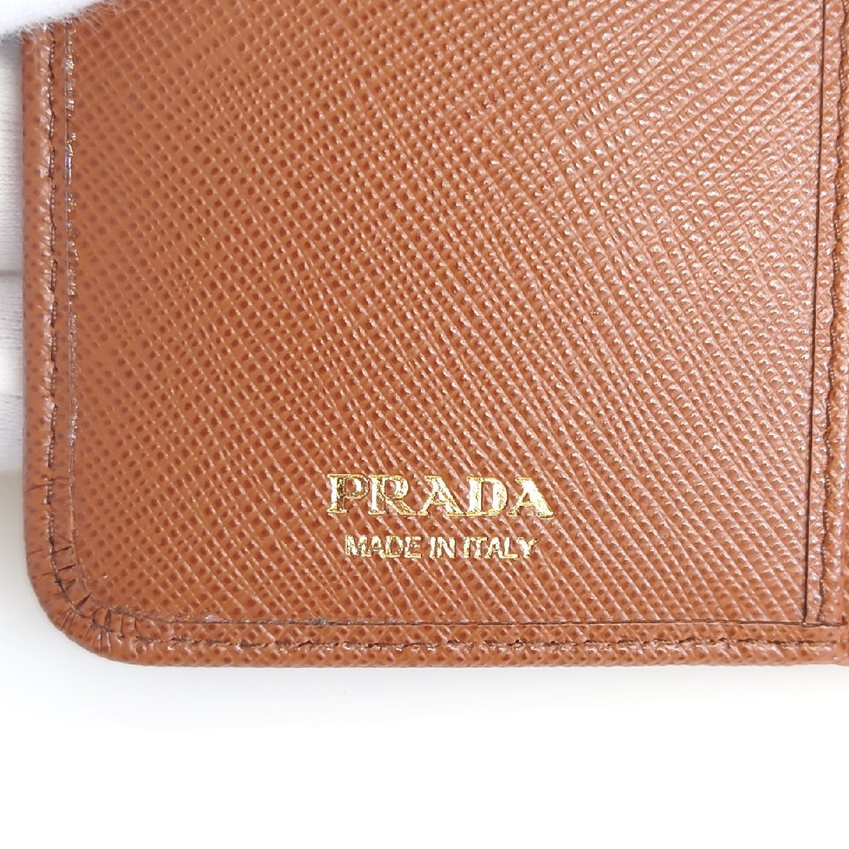 86】美品 PRADA プラダ 1ML225 二つ折り財布 サフィアーノ レザー L字 