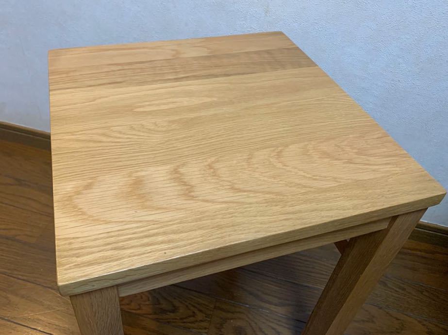 ◇MUJI 無印良品 無垢材サイドテーブルベンチ 天然木（オーク材）幅