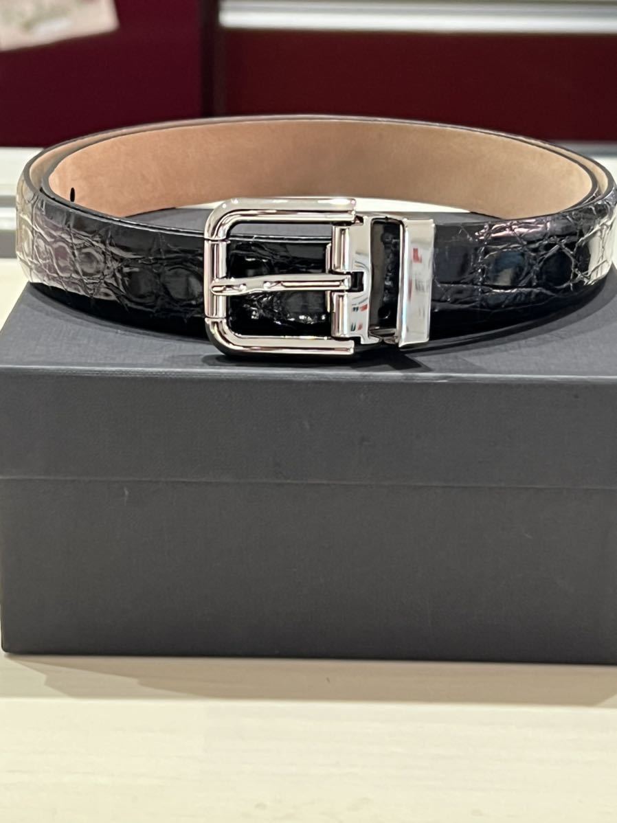 DGドルガバ 2.5㎝リアルクロコ ナローベルト ９０ DOLCE&GABBANA超希少　激安