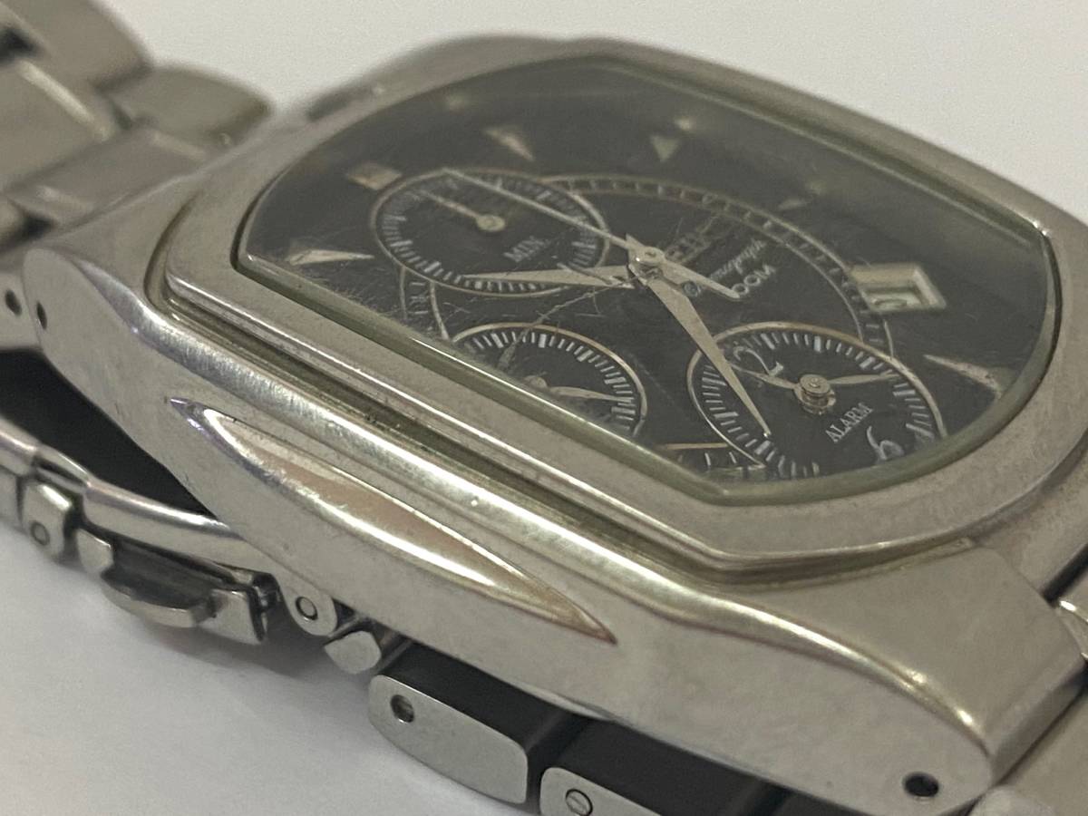 SEIKO セイコー クロノグラフ 黒文字盤 クォーツ メンズ 腕時計 7T62 