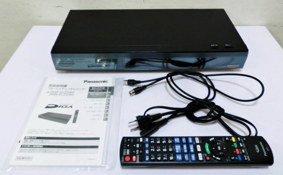 【驚きの破格値，お買い得】 Panasonic ブルーレイディスクレコーダー DMR-SCZ2060 2019年製 動作良好 リモコン付き DIGA Blu-ray ディーガ パナソニック(パナソニック)｜売買されたオークション情報、yahooの商品情報をアーカイブ パナソニック