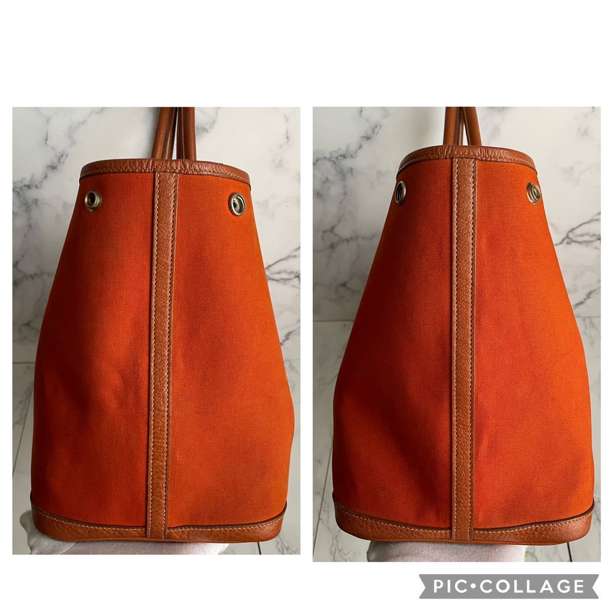 HERMES】 エルメス ガーデンパーティ PM トワルオフィシェ トート