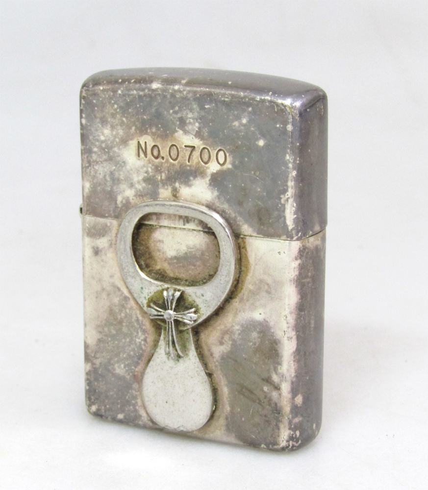 ☆ ZIPPO ジッポ 2002年 シルバーメッキ クロス プルタブ オイル 