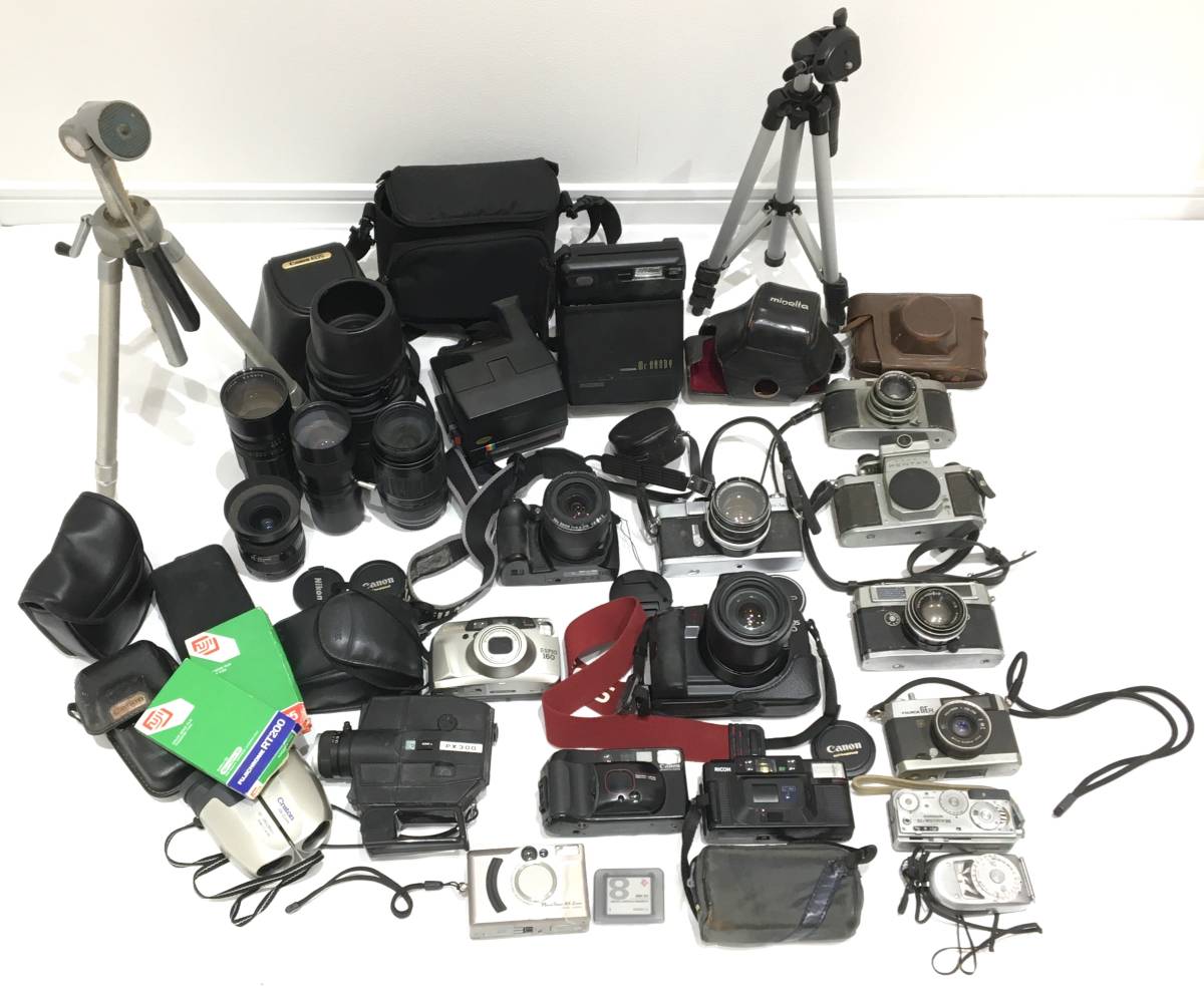 (P701-758)【ジャンク扱い】☆1円スタート☆ミノルタ/マミヤ/ペンタックス/キャノン/他　カメラ本体 レンズ 三脚　おまとめ