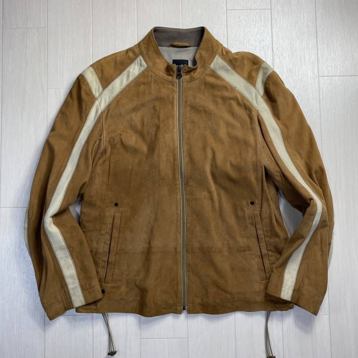 HUGO BOSS レザージャケット 山羊 ゴートスキン 革ジャン ヒューゴボス/HUGO BOSS】山羊革スエード ゴートスキン レザー
