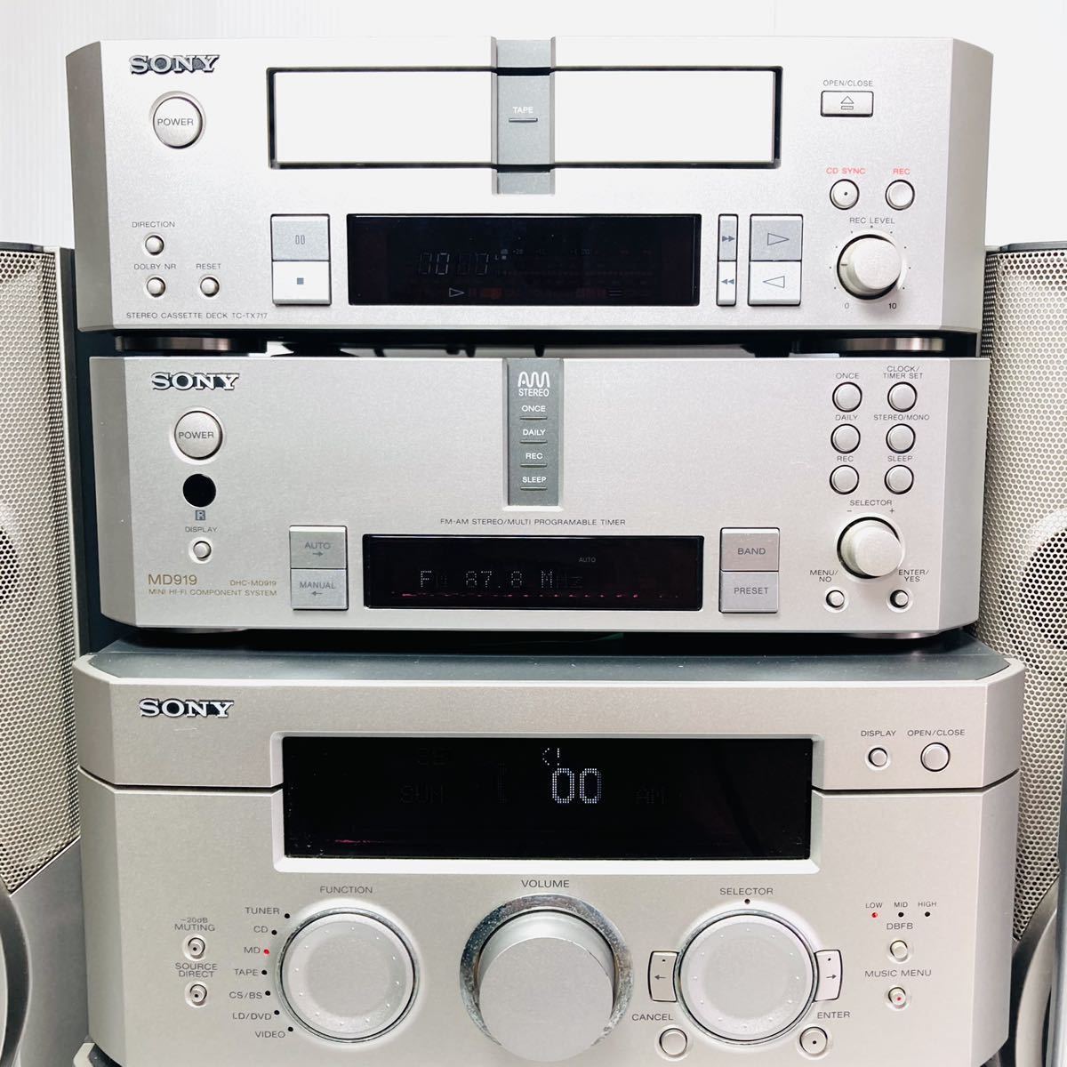 ■SONY システムコンポ■TC-TX717/ST-MS919/TA-MS919/MDS-MS919/CDP-MS919■スピーカー/オーディオ機器■一部ジャンク■千葉県　格安配送可能♪ SONY/ソニー】システムコンポ ST-MS919 TC-TX717 TA-MS919 MDS-MS919