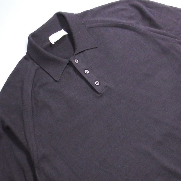 極美品 HERILL シルク100% ニットポロシャツ ブラック 2 ヘリル HERILL シルク 0 ⁄ HERILL(へリル) 美品