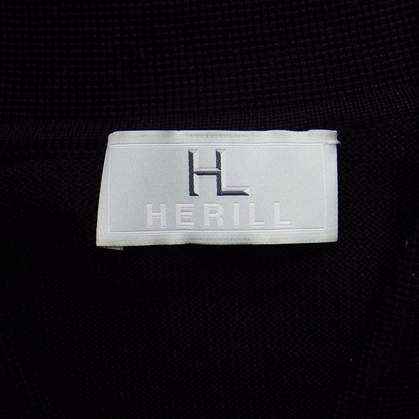 極美品 HERILL シルク100% ニットポロシャツ ブラック 2 ヘリル HERILL シルク 0 ⁄ HERILL(へリル) 美品