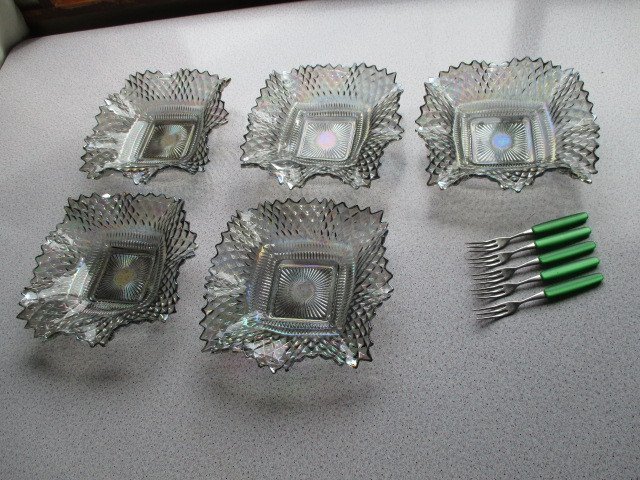 802【アンティーク USA アメリカンガラス FEDERAL】 MADE IN USA/菓子