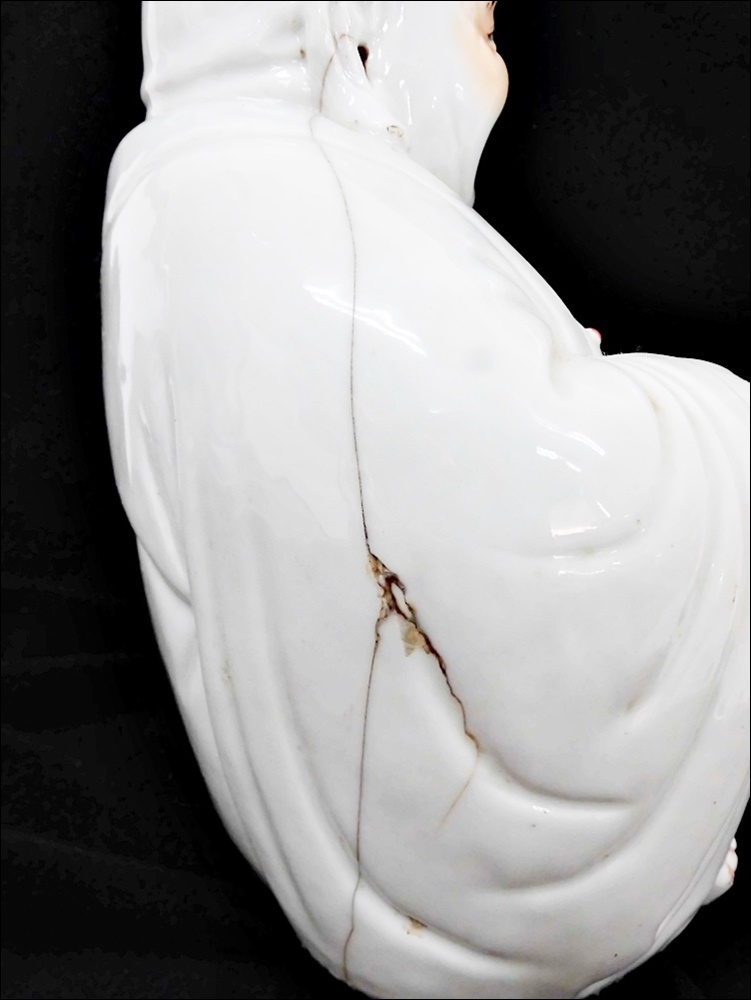 17 84-515383-06 [S] 江西景鎮 茂記生造 高さ約25cm 布袋像 布袋様