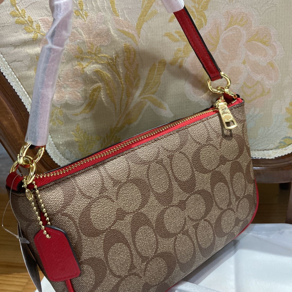 コーチ肩掛けポーチ コーチ COACH アクセサリーポーチ プラチナシルバー 0 ☆