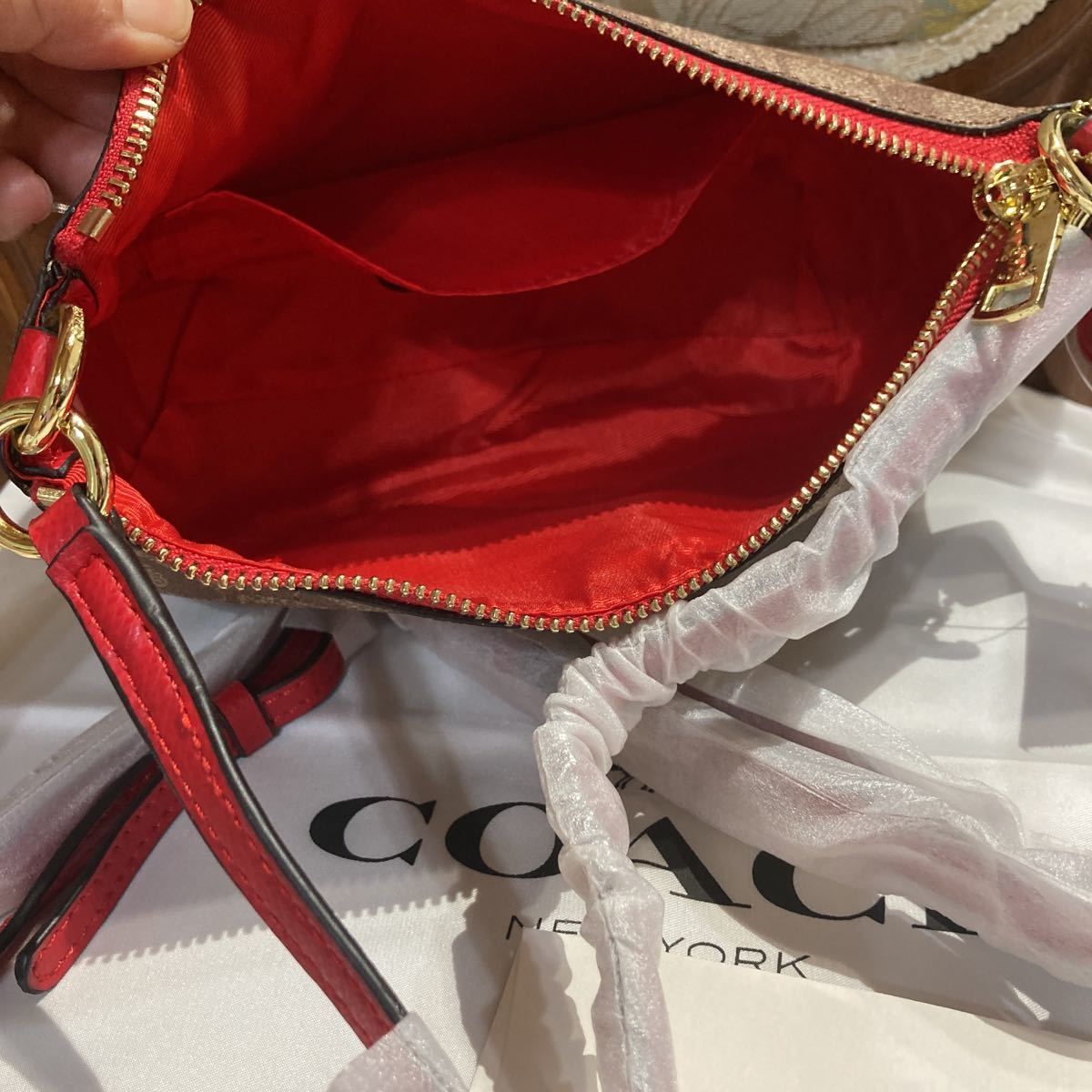 コーチ肩掛けポーチ コーチ COACH アクセサリーポーチ プラチナシルバー 0 ☆