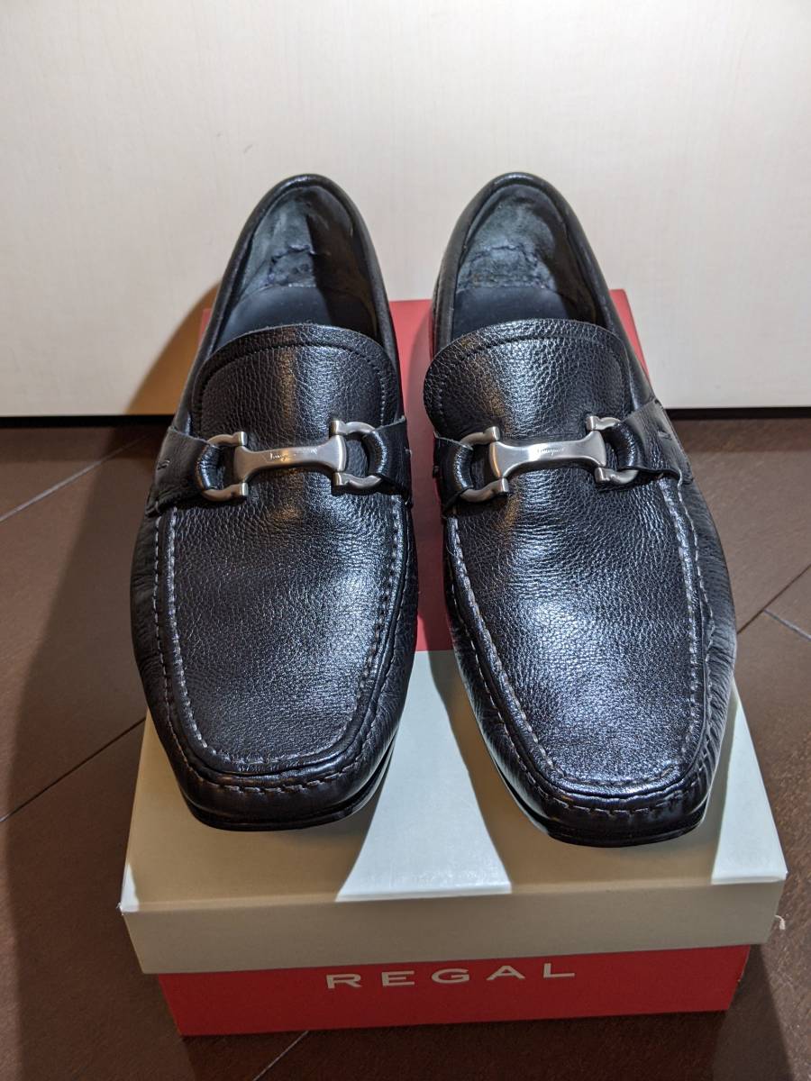 【ぐっち】フェラガモ 靴 フェラガモSalvatore Ferragamoドライビングシューズ革靴 黒ブラック