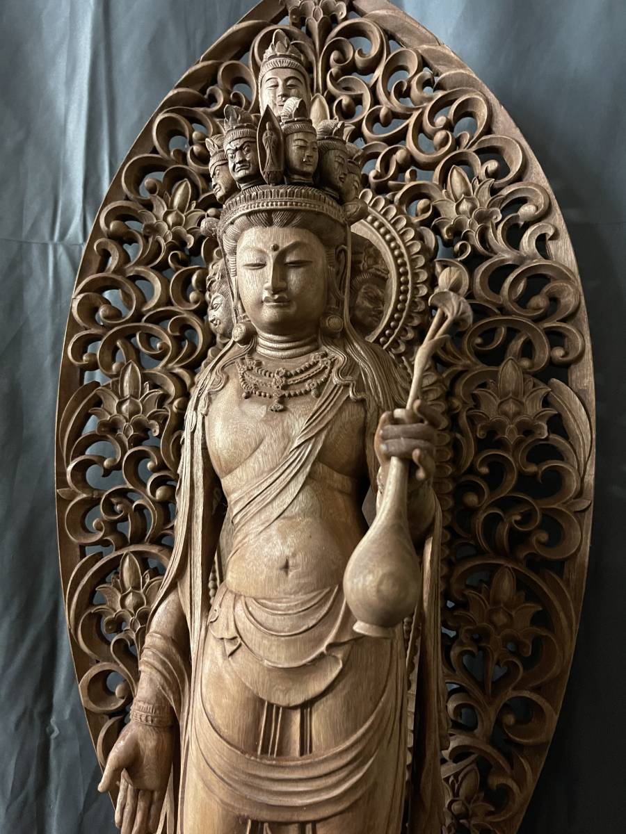 A1801 彫刻家 小室達 銅製 水注 ポット 1.1kg 大型57cm仏教工芸品