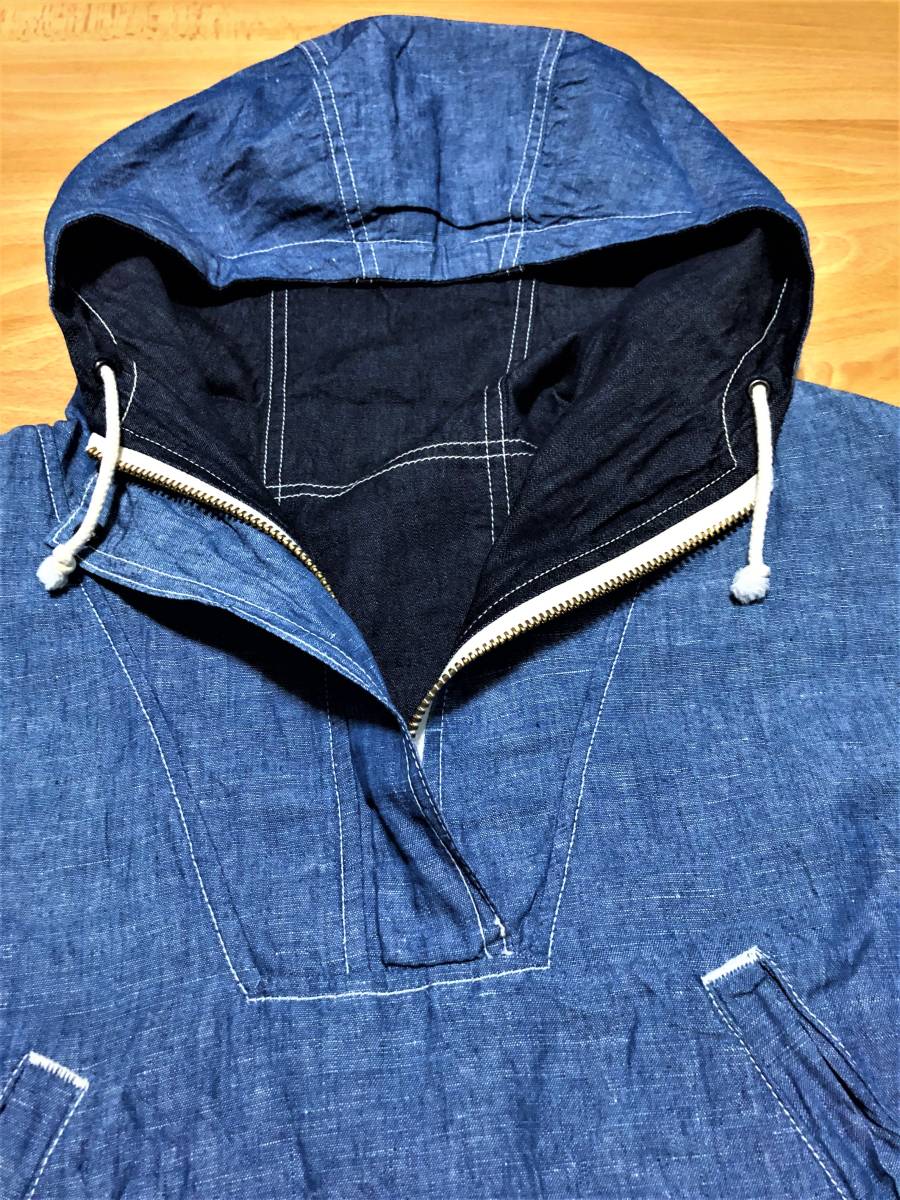 THE CORONA – パンツ ワイドデニム 色落ちしないデニム！？コロンビアからTHEキャンプな快適ウェア 【新品同様】CORONA [コロナ] リバーシブルアノラック デニム × シャンブレー SIZE = S