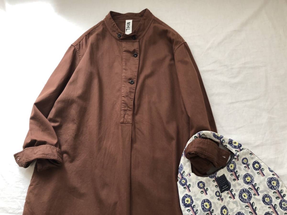 MHL. マーガレットハウエル コットンバンドカラープルオーバーシャツ