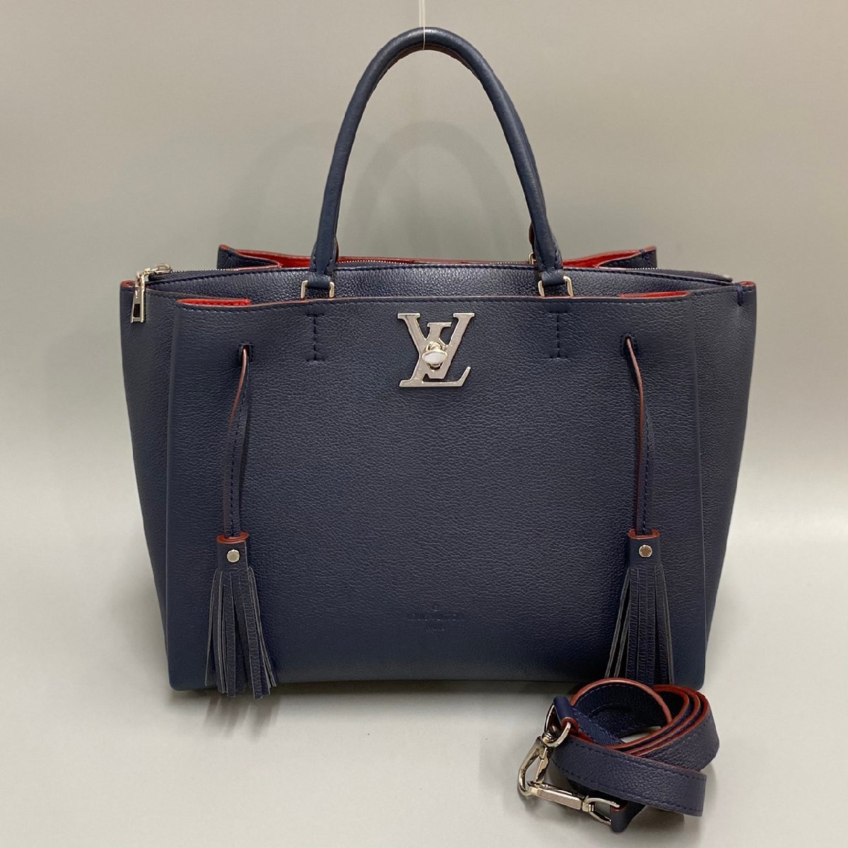 最新作，格安 1円 ほぼ LOUIS VUITTON ヴィトン ロックミート トリヨン レザー 2way ショルダーバッグ トートバッグ ハンドバッグ ネイビー 27474(天然革ライン)｜売買されたオークション情報、yahooの商品情報を かばん、バッグ