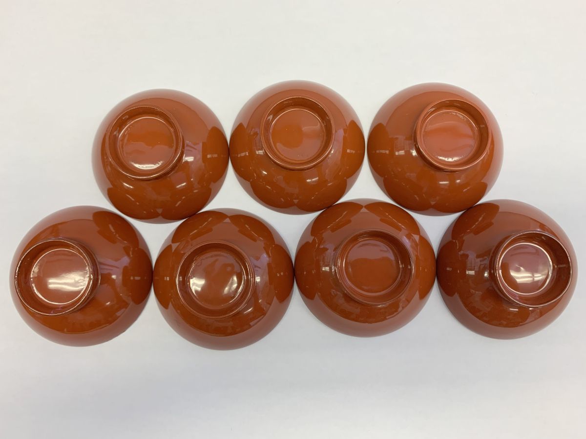 D055-I28-3628 木曽漆器 工芸品 お猪口 盃 酒器 鶴 亀 松竹梅 七福神